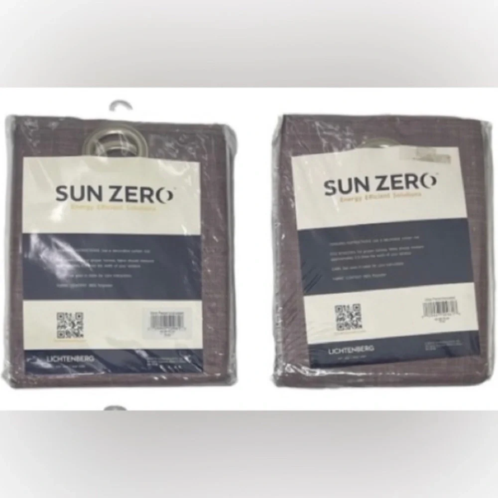 Sun Zero Lichtenberg Curtains Black Out Grommet Top Plum Size 40 X 94